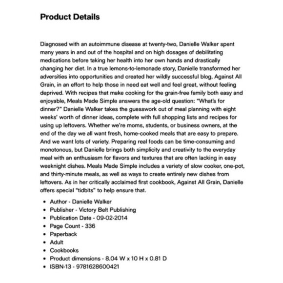 Danielle Walker's Against All Grain Cookbook Gluten Dairy Free Paelo Easy Meals - Picture 2 of 12